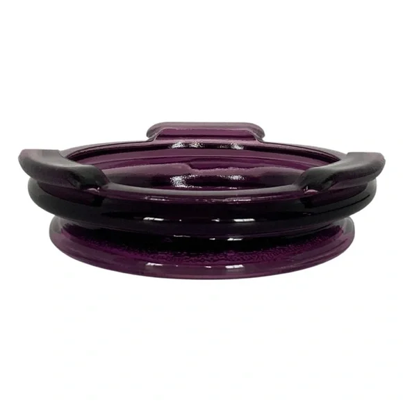 Fenton Violet Glass REPLACEMENT BASE Stand For 2001 Willow Green Opalescent Vase - Picture 9 of 16